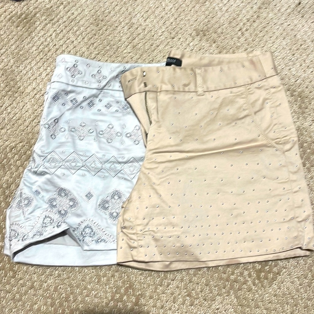 White House Black Market Size Short 6 with beautiful details and rhinestones